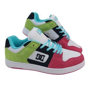 NEW DC Manteca 4 Women's Skate Sneakers Pink/Green/White Low-Top Suede Sz 9.5